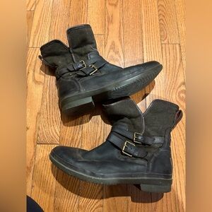 Ugg Waterproof Leather and Canvas Boots